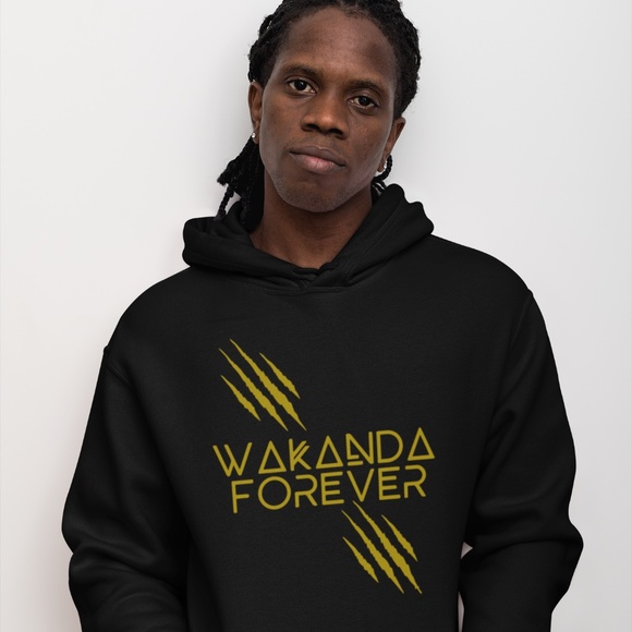 WAKANDA FOREVER GOLD STRIKE DESIGN; UNISEX CUSTOM HOO… - Picture 1 of 3